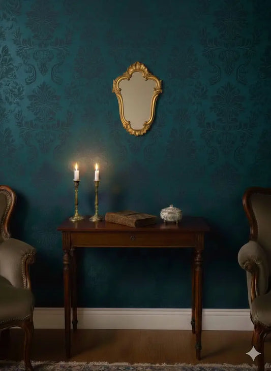 Miroir Louis XV Bois Sculpté Stuc Doré XIXème Siècle, Hauteur 50 cm-{{shop name}}