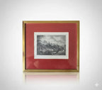 Gravure ancienne, 1860, Baden, par FESCA ROHBOCK éd. KRÜSI, encadré, sous verre. - Antiquités de France
