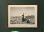 Lithographie XIXe G. Dubois Menant "Les Brûleuses d'Herbes" Encadrée-{{shop name}}