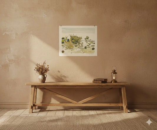 Lithographie signée Yves Brayer, Cabane gardiane, de 1973, numérotée.-{{shop name}}